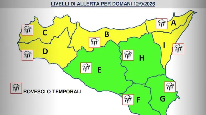 Temporali in arrivo sulla Sicilia: allerta gialla in cinque province e temperature in calo